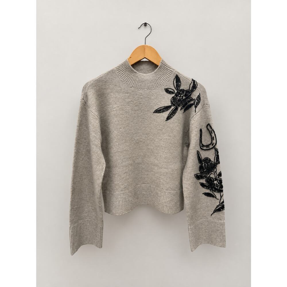 Ariat Beaded Floral Western Mock Neck Sweater NWT XS